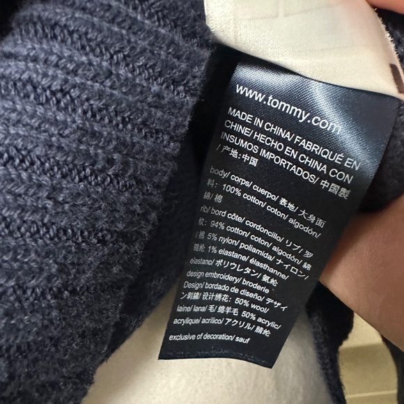 NWT! Tommy Hilfiger Women's Knit Sweater Crewneck Cotton In Navy Size S - Picture 5 of 5